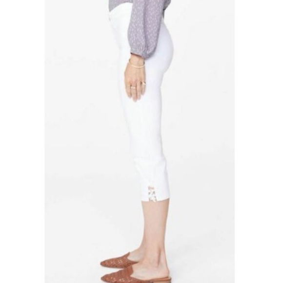 NYDJ Capri Jeans with Lace Up Hem in Optic White - Picture 6 of 6